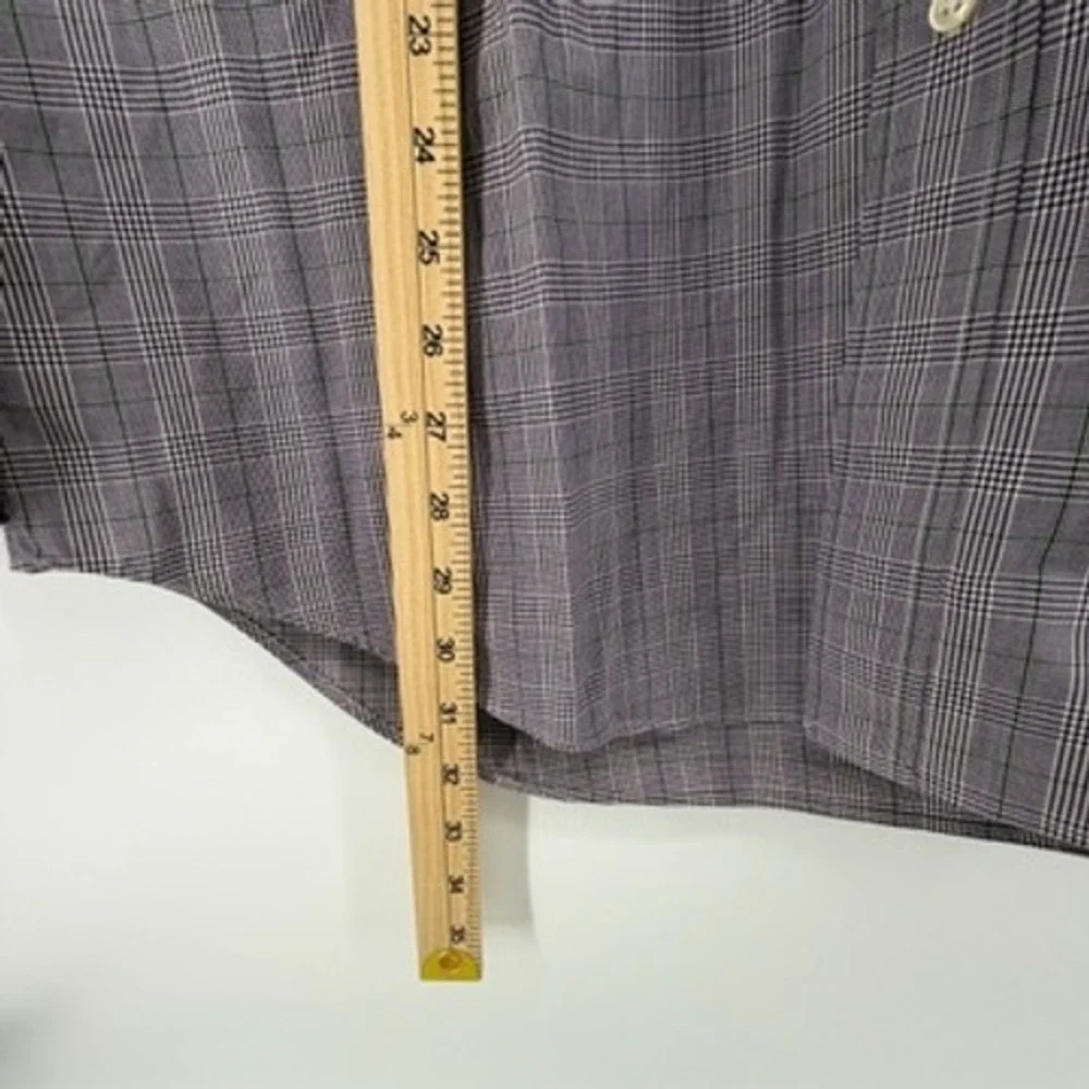 Ralph‎ Lauren Classic Fit Purple Glen Plaid Button Down Shirt Mens 16.5 L